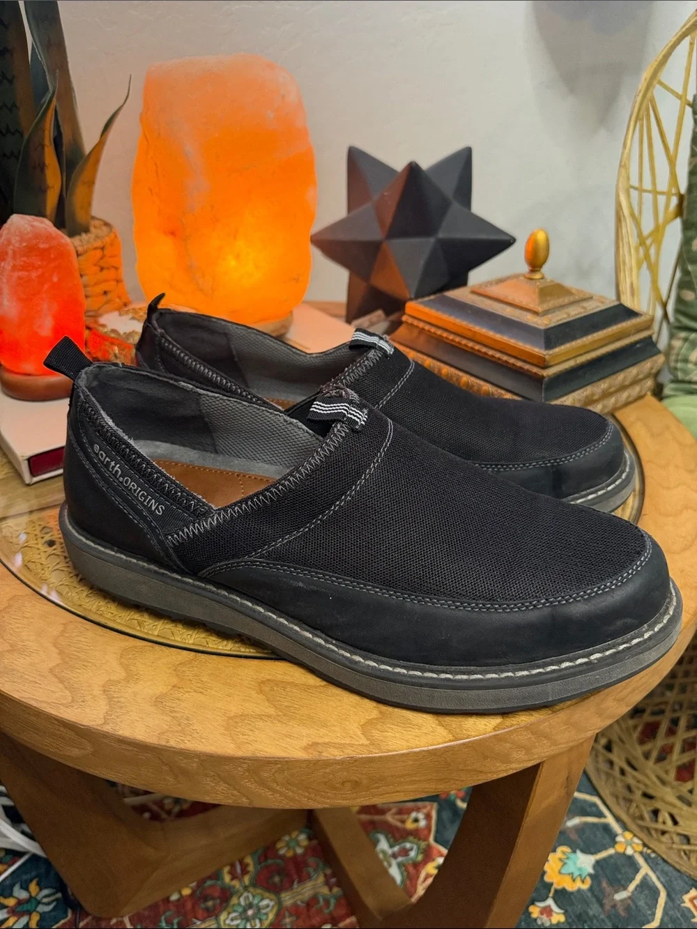 Earth Origins Men’s Black Mesh Slip-On Comfort Loafers Casual Shoes